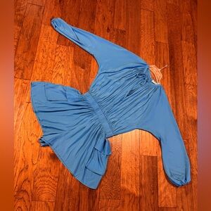 Ramy Brook Blue Long Sleeve Romper‎